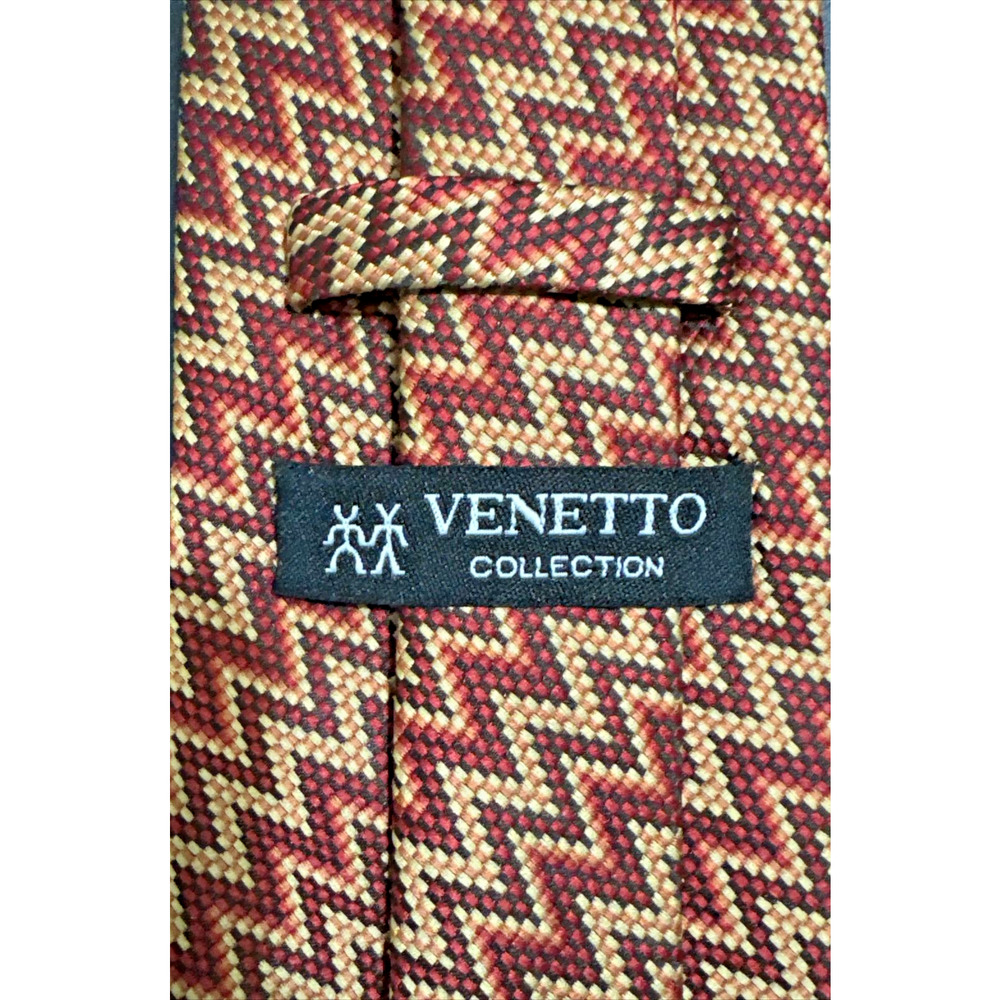 Men's Neck Tie Venetto Silk L56" W4" Red Gold